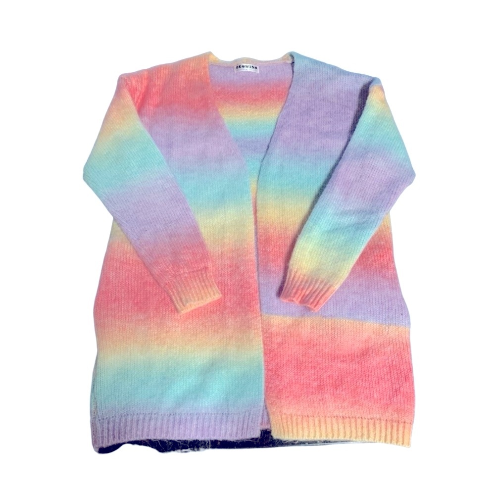 SHEIN Pastel Rainbow Cardigan